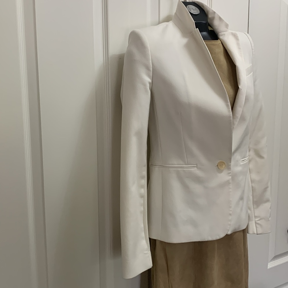 BCBG MAXAZRIA Creamy White KAMRYN Blazer Tux Notch Lapel XS